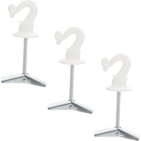 3 crochets à vis - zinc - blanc - pour décorations et cadres (1/5)