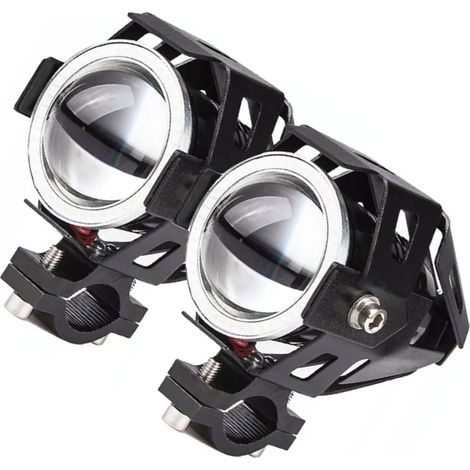 Lot de 2 projecteurs LED pour moto, super lumineux, feux de route/croisement, 12V-85V, universels pour quads, SSV, camions et bateaux (1/5)