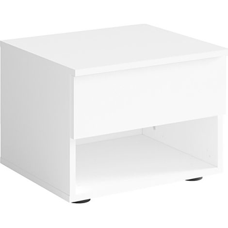 Set di 2 comodini - 1 scomparto e 1 cassetto - bianco - Collezione NOFI