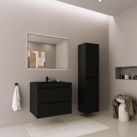Ensemble meuble vasque 60 cm avec colonne - LOMAZOO Avalon - (1/5)