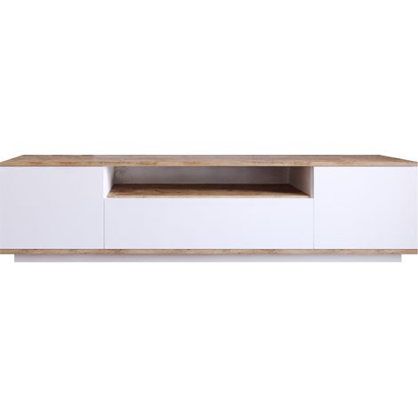 Mobile TV in legno "FR7" - 180 x 44 x 44 cm - Pino atlantico bianco