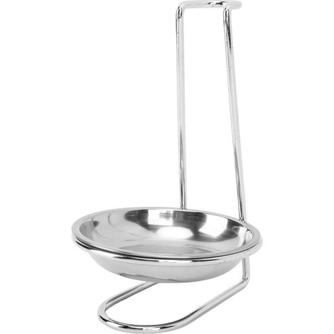 Support vertical pour louche, cuillère et repose-cuillère en acier inoxydable, facile d'accès, pour ustensiles de cuisine et casseroles, couleur argent, avec 1 assiette. (1/5)