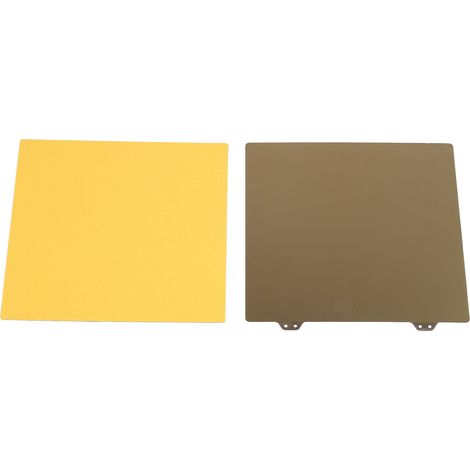 Plateau flexible PEI double face poudre dorée en acier à ressort pour impression 3D, face B magnétique (1/5)