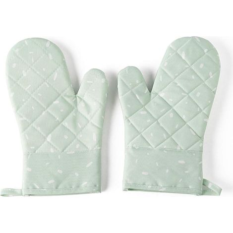 Guanti doppi resistenti al calore, guanti da forno per la cucina domestica, guanti termoisolanti, verdi (1/5)