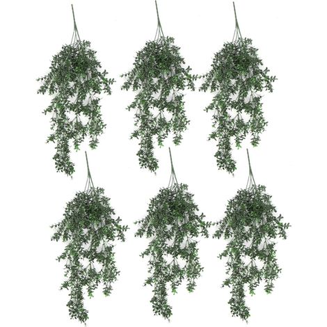 Pack of 6 x Hanging UV and Fire Resistant Artificial Small Botanik Plant 78cm - Premium Quality (1/4)