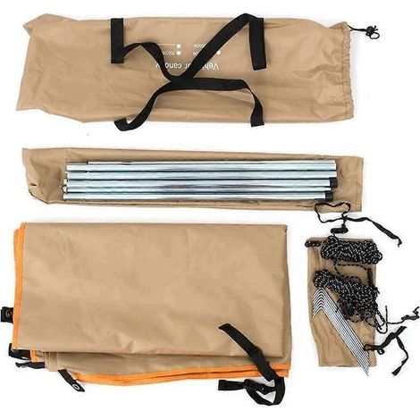 Abri de voiture portable, tente de toit latérale pour camping, couleur kaki (voir photo) (1/5)