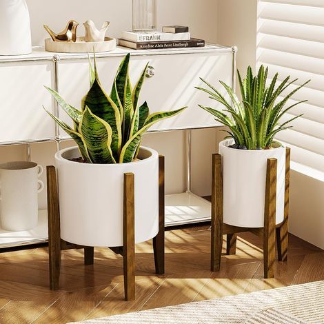Support Plantes d'Intérieur Porte Plante Intérieur Extérieur Réglable Piedestal pour Plantes Cache Pot sur Pied Inclus (1/5)