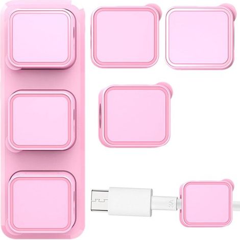 Clips magnéticos para cables - Clips organizadores de cables - Organizador de escritorio - Fijación autoadhesiva - 4,5 cm - Negro (1/5)