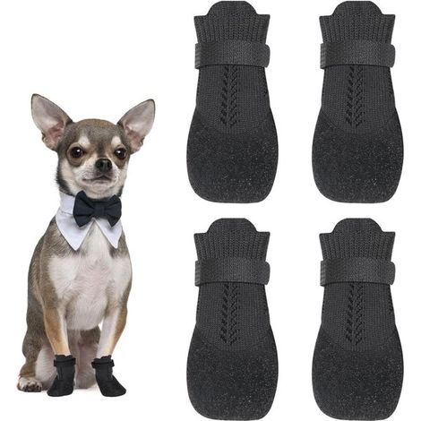 4 Paar Hundeschuhe – Pfotenschutz – atmungsaktiv für den Außenbereich – rutschfest – Größe L (1/5)