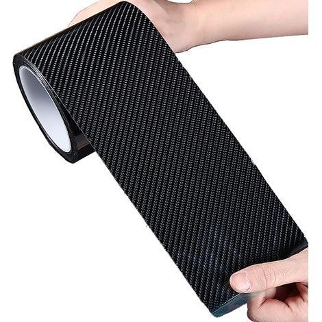 Bande de protection de seuil de porte de voiture, 10 cm x 3 m, en fibre de carbone, autocollant anti-éraflures. (1/5)