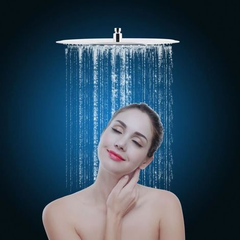 Pomme de Douche Haute Pression Ronde 12\" 30cm - Acier Inoxydable - Ultra Mince (1/4)