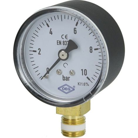 Manomètre R 1/4" radial 50 mm de 0 à 10 bars