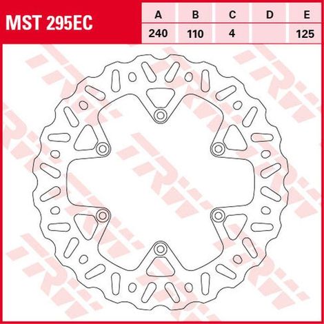 Disco de freno trasero TRW ZF BETA RR 250/300/350 '13-, RR 390/430/480 '15-, RR 400/450/498 '12-'14 (240X110X4MM) WAVE