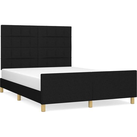 Lit adulte,Cadre de lit et tête de lit pour enfants,adolescents,Facile à Assembler Noir 140x190 cm Tissu XZZ703290 MaisonChic (1/5)