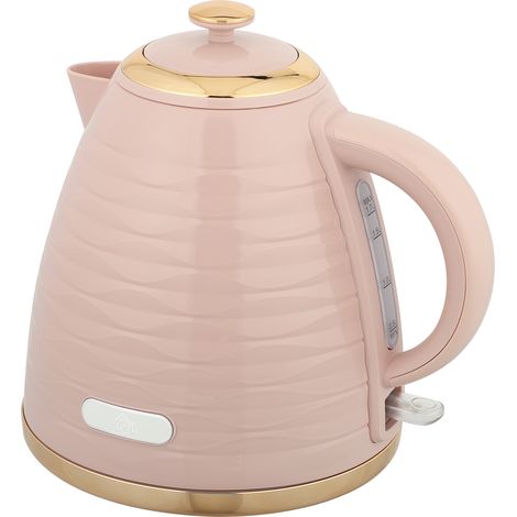 HOMCOM Electric Kettle, Fast Boil, 1.7L, 3kW, Swivel, Pink Ripple (1/5)