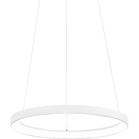 KRIZIA S/P 3000K - SOSPENSIONE COLORE BIANCO A LED 3000K 2300LM 30W DIMMERABILE IN ALLUMINIO D.48CM (1/5)