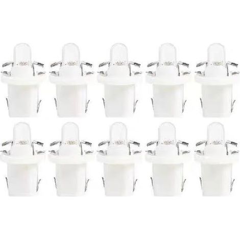 Lot de 10 ampoules LED T5 Lampe avec Support,Ampoules 12V BAX10d B8.5D Ampoule Tableau de Bord pour Voiture et Moto -blanc (1/5)