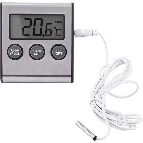 Digitales Kühlschrankthermometer, wasserdichtes Gefrierschrankthermometer mit Magnet und Ständer (1/5)