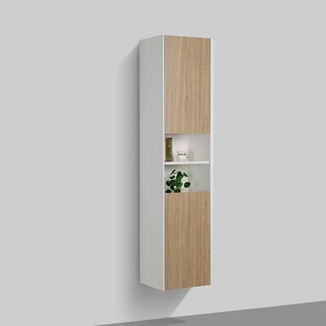 Badschrank 170 cm vertikal weiß/Eiche hell PALIO (1/5)