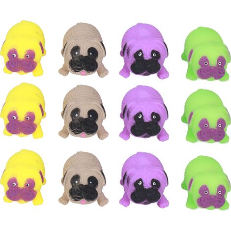 Lot de 12 jouets anti-stress animaux colorés, simulation réaliste, pour adultes, enfants et personnes âgées, réduction du stress. (1/5)
