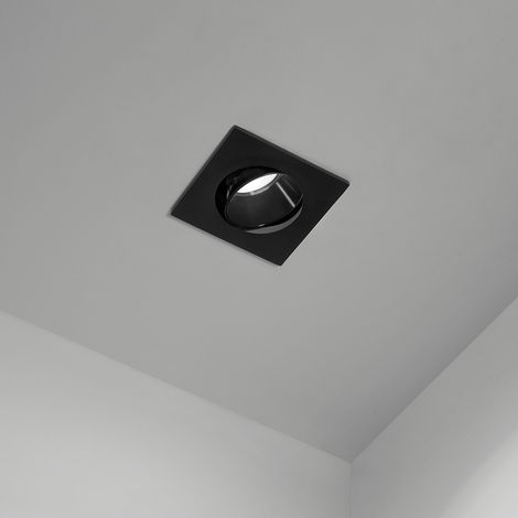 Faretto Incasso Moderno Oasis Metallo Nero 1 Luce Gu10 Orientabile Ip20