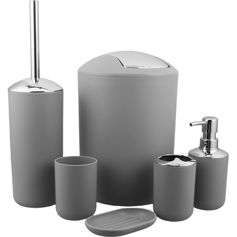 Accessoire Set mit Abfalleimer und Toilettenbürste aus