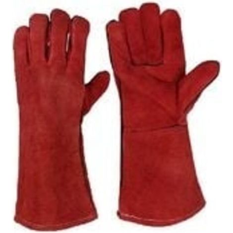 Lourd Devoir Grand Cuir Résistant à Chaleur Résistant à Chaleur Doublé Gantelets de Soudeurs Gants pour Poêle à Bois Brûleur à Bûches Barbecue, Gants de Jardinage pour Hommes