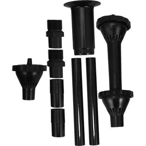 8 Stück Springbrunnen-Aufsätze, Schwarz - Verschiedene Düsen für Pilz-, Mini- & Strahlfontänen - Für Teich, Pool, Aquarium mit Tauchpumpe,20 cm (1/5)