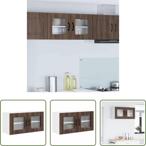 Holzschrank - Küchenschrank Kalmar Braun Eichen-Optik 80 x 31 x 40 cm (1/5)