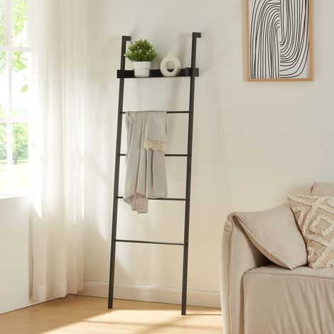 Scaffale Øksnes da Terra a Forma di Scaletta in Acciaio- Nero [en.casa]