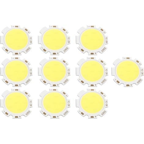 Lot de 10 ampoules LED COB rondes 3W haute puissance lumière blanche