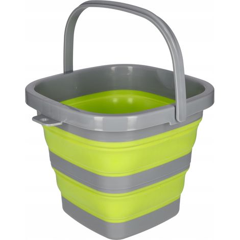 Cubo plegable de silicona para turismo y camping, 5 litros.