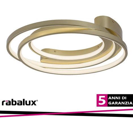 Plafoniera LED Rabalux Holize 3 anelli ottone 50W 4000K (1/3)