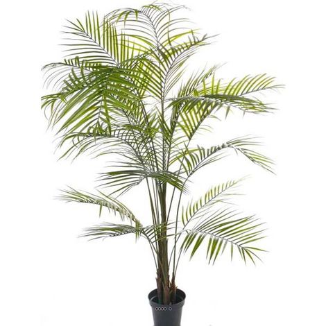 Palmier Areca artificiel H 195 cm en plastique anti-UV en pot - dimhaut: H 195 cm - couleur: Vert