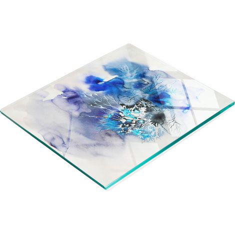 Dekoratives Schneidebrett aus gehärtetem Glas mit abstraktem Blumenmuster, 60 x 52 cm (1/5)