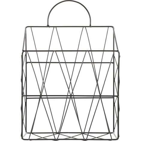 Étagère Murale en Fer Noir pour Rangement Magazines et Journaux Support Solide, Organise Efficacement Bureau et Salon, Design Décoratif et Compact (1/5)
