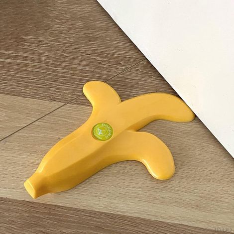 Butée de porte banane - Butée de porte originale et amusante en forme de fruit - Cale de porte en caoutchouc en forme de banane pour la maison et le bureau (1/4)