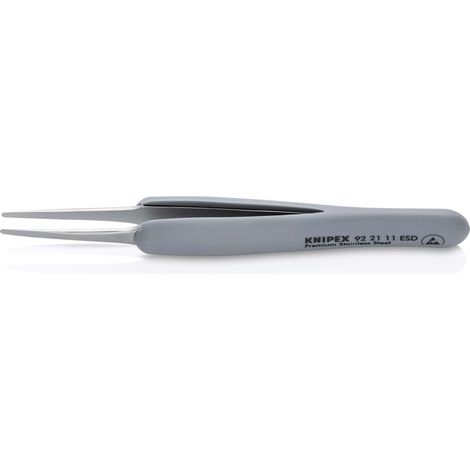 KNIPEX 92 21 11 ESD Pinzetta di precisione con impugnatura in gomma ESD  123 mm (1/6)