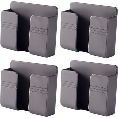 99  28  86 mm, (gris) 4 pièces support de rangement mural de type pâte support de chargement de téléphone portable multifonctionnel organisateur de (1/4)