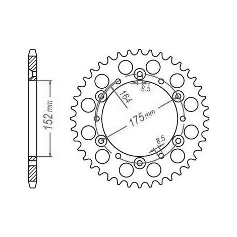 Couronne Acier TT Yamaha - 520 - 49 Dents - Similaire JTR853 - Made in Germany