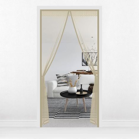 Self-Closing Magnetic Screen Door with Storage Strap No Drilling Insect Repellent Doorway Curtain for Patio Door Hallways Keeps Bug Mosquitoes Away (1/5)