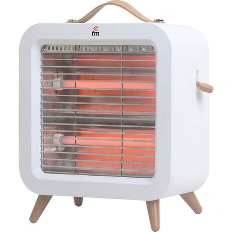 Chauffage Au Sol à Quartz Ev-400,400 W, Anti-basculement, Blanc, 22 X 11 X 26 Cm