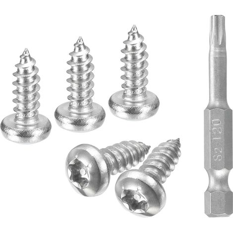 50Pcs 8 X 1/2" Vis de Sécurité Torx Vis Anti-Vol avec Embout T20 (1/5)
