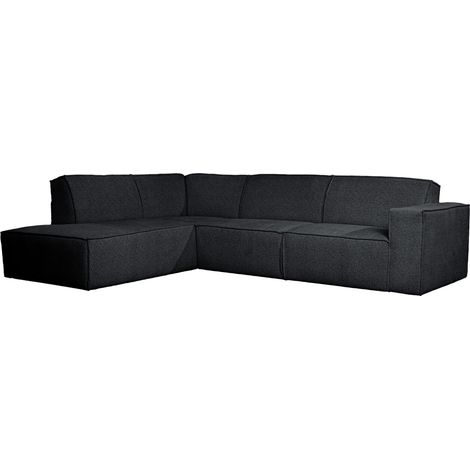 ELIA - Canapé d’angle en tissu gris anthracite - Angle gauche (1/5)