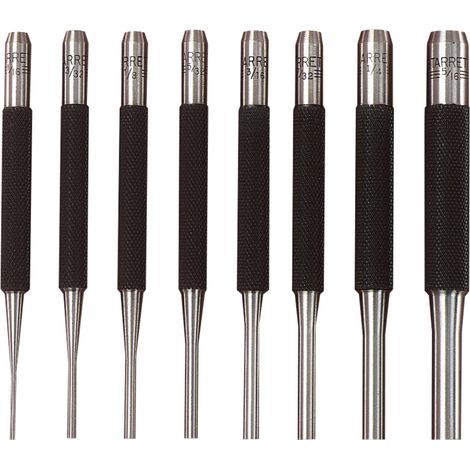 Starrett S565PC 8-Piece Pin Punch Set with Durable Steel Construction