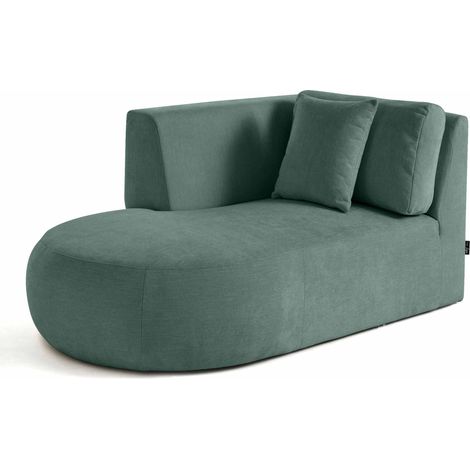 Santorini - module d'assise méridienne gauche - en tissu texturé - vert (1/5)