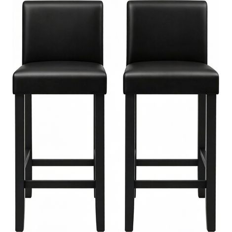 Chaise haute chic avec dossier, lot de 2 tabourets de bar, tabourets de cuisine, chaise de bar (2 pièces uniquement) (1/5)