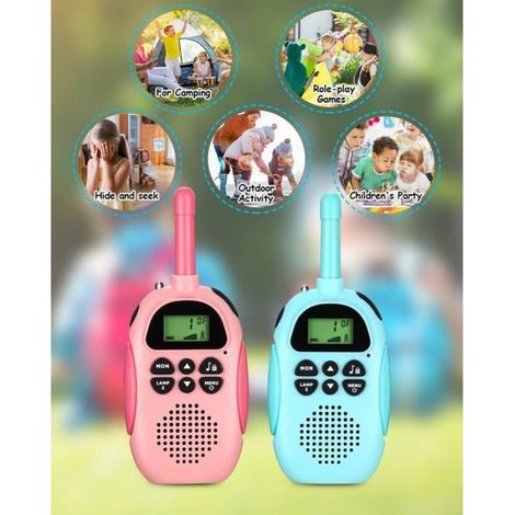 2 Pièces Talkie Walkie Enfants,Talkie Walkie Rechargeable,Exterieur Jouet pour Enfants, 22 Canaux,Cadeau pour Enfants de 3 à 12 (1/5)