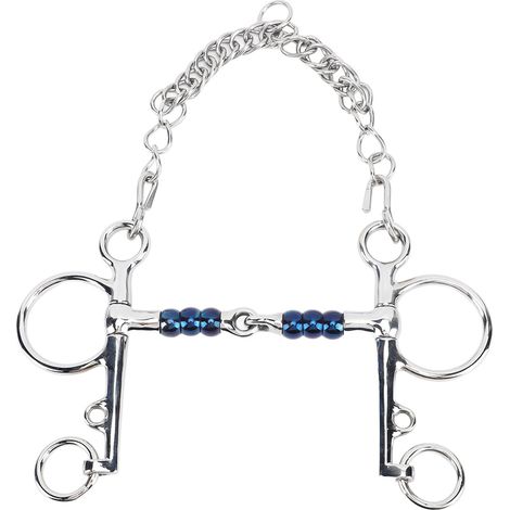 Mors de filet en acier inoxydable 125mm pour cheval, équipement d'entraînement équestre et accessoire de compétition. (1/5)