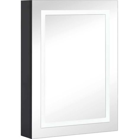Armadietto Bagno Mobile da Bagno con Specchio e LED 50x13x70 cm (1/5)